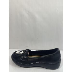 Clarks Cora Haley Shoes Women's Size 7.5W Black Leather Comfort Loafers New Box
